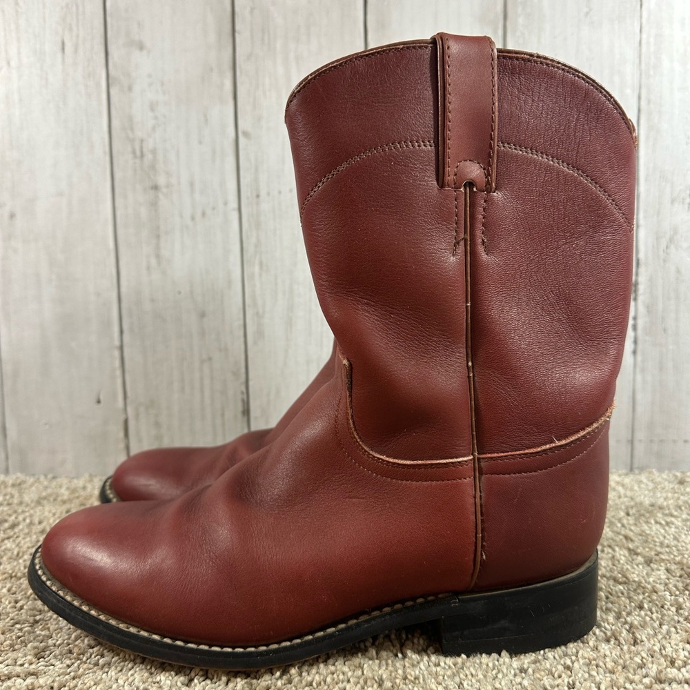 JUSTIN WOMENS DEERLITE ROPER TOE BOOTS SIZE 7.5 / 4 D